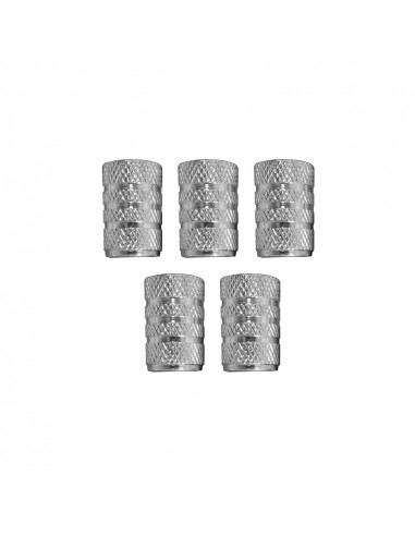 Set de 5 bouchons de valve de pneu argentés dunlop