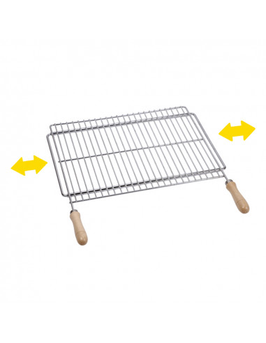 Grille de barbecue longueur extensible 50x40cm acier zingué