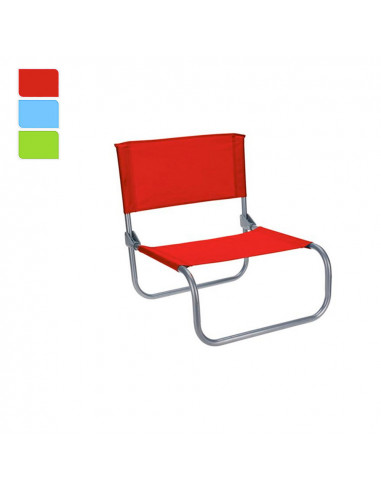 Chaise de plage pliante métallique 43x50x43cm couleurs assorties
