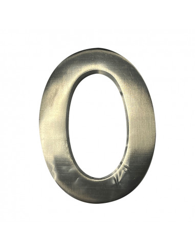 Numéro de maison 0 en nickel mat 10cm fixation invisible