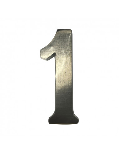 Numéro de maison 1 en nickel mat 10cm fixation invisible