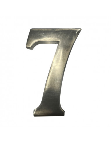 Numéro de maison 7 en nickel mat 10cm fixation invisible
