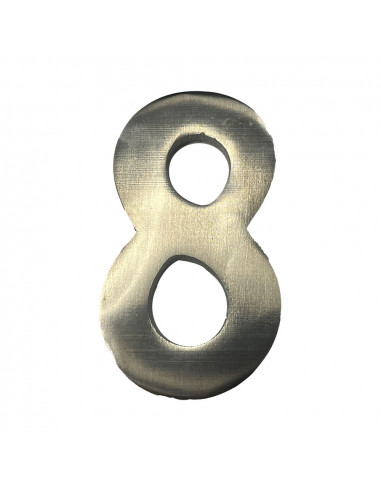 Numéro de maison 8 en nickel mat 10cm fixation invisible