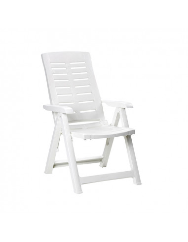 Fauteuil pliant. couleur: blanc 60x61x109cm modèle: multipositionnes progarden