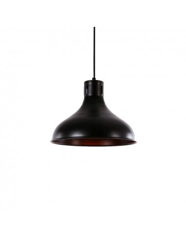 Plafonnier métallique vintage e27 60w couleur noire ø30x25cm edm