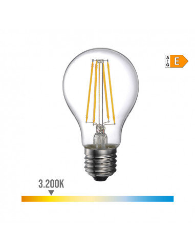 Ampoule standard avec filament led e27 6w 800lm 3200k lumière chaude ø6x10.6cm edm