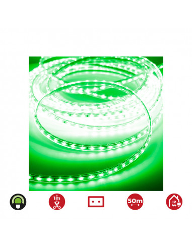 Bobine ruban led 60 leds/m 4,2w/m verde edm 220v-240v ip44 euro/m 50m