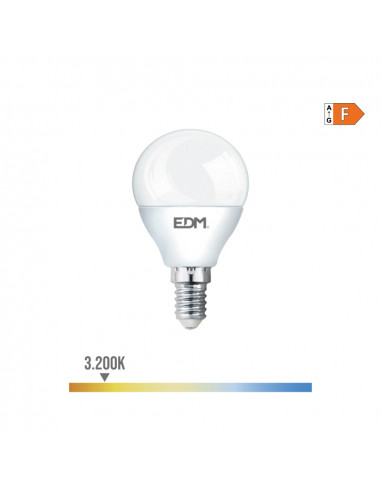 Ampoule led sphérique e14 7w 600lm 3200k lumière chaude ø4,5x8,2cm edm