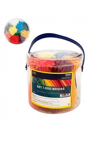 Set de 1000 colliers de serrage plastique en couleurs assortis nylon de haute qualité