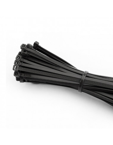 Colliers de serrage plastique réutilisables noir 200x4,5mm (sachet 100 u.) nylon de haute qualité