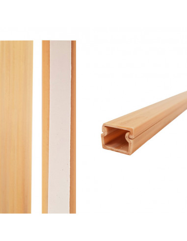 Canal d'installation adhésif edm 2m 12,7x11mm bois clair (prix par mètre)