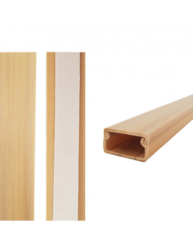 Canal d'installation adhésif edm 2m 19x11mm bois clair (prix par mètre)