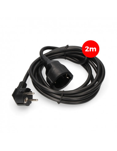 Rallonge électrique 3x1,5mm t/tl 2m noire edm