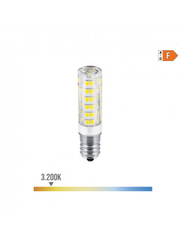 Ampoule led tubulaire e14 4.5w 450lm 3200k lumière chaude ø1.6x6.6cm edm