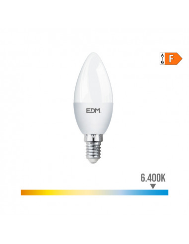 Ampoule bougie led e14 7w 600lm 6400k lumière froide ø3.6x10.3cm edm