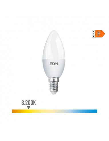 Ampoule bougie led e14 7w 600lm 3200k lumière chaude ø3.6x10.3cm edm