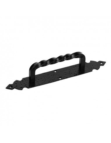 Poignée pour porte 275mm à visser en fer forgé noir edm