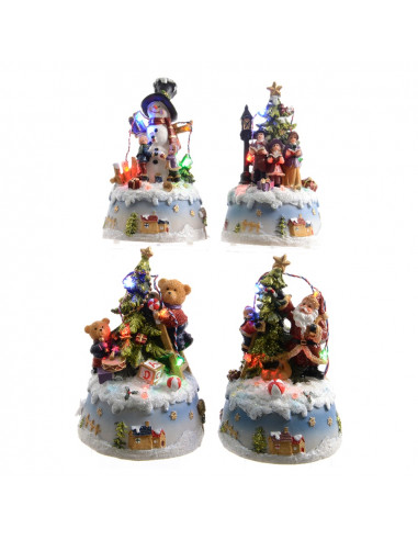 Figurines de noël led 10x9x15,5cm 3xaa modèles assortis