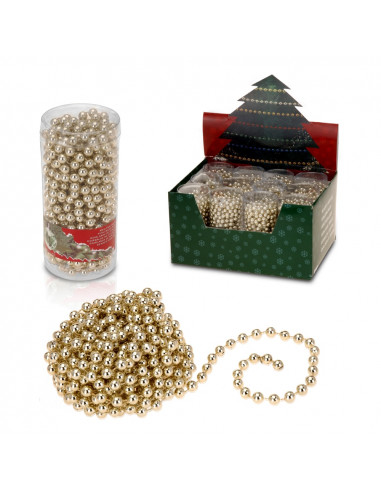 Guirlande de billes dorées décor noël 7,5m