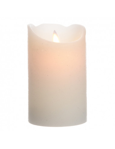 Bougie led intérieur ø7,5x12,5cm couleur blanche. lumière blanche chaude