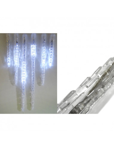 Guirlande leds effet givre 2,5m 6 bandelettes assorties ip44