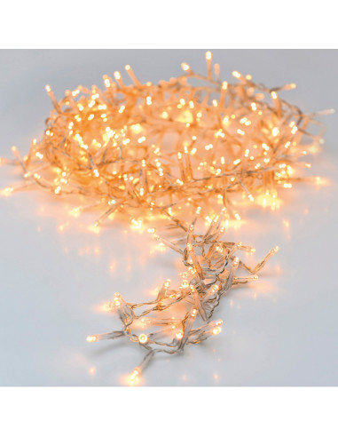 Guirlande fixe mini-light 180 ampoules blanc chaud câble transparent 16,5m