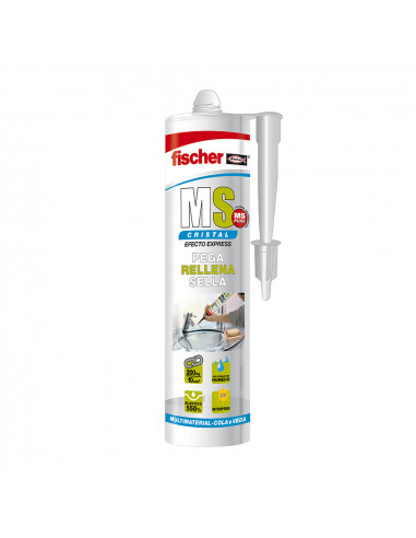 Mastic d'étanchéité adhésive 546189 fischer ms cristal transparent 290ml