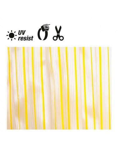 Rideau de ruban en plastique. couleur jaune-transparent 32 bandes 90x210cm edm