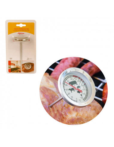 Thermomètre à viande inox. 100x6x18,8cm