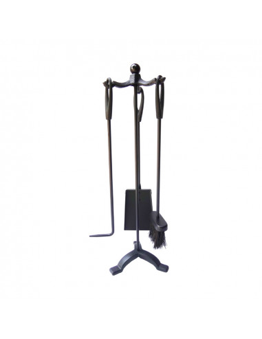 Serviteur de cheminée noir 3 pièces hauteur edm