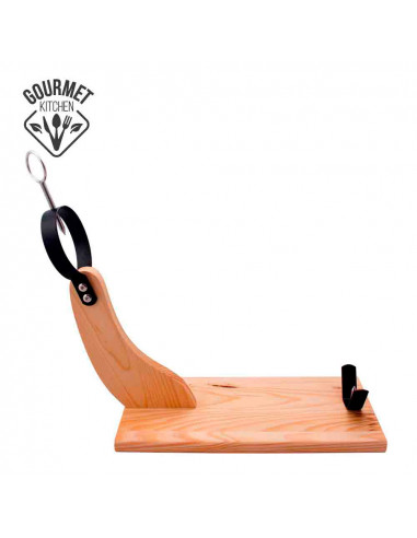 Couteau à jambon cru avec poignée en bois de pin clair 38x18.5x40cm