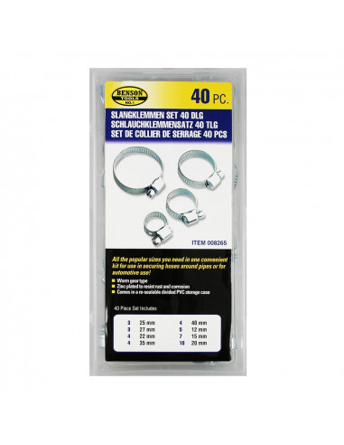 Set de 40 colliers de serrage assortis