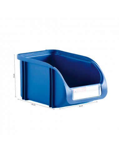 Boîte de rangement 16cm couleur titanium bleu