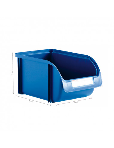 Boîte de rangement 22cm couleur titanium bleu