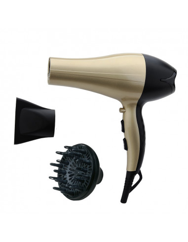 Sèche-cheveux ionique 1900-2300w avec diffuseur et concentrateur d'air 9x22,5x28cm edm