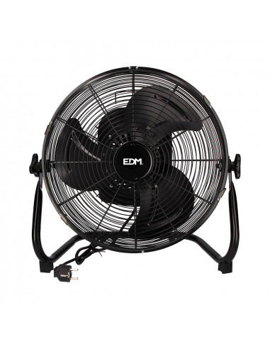 Ventilateur de sol oscillant industriel noir puissance: 70w palmes: ø45x55cm edm