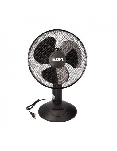 Ventilateur de table noir puissance: 45w palmes: ø30x51cm edm