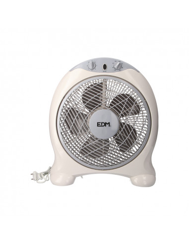 Ventilateur box fan couleur blanc/gris puissance: 45w pales: ø30.5cm 38.5x13x46cm edm