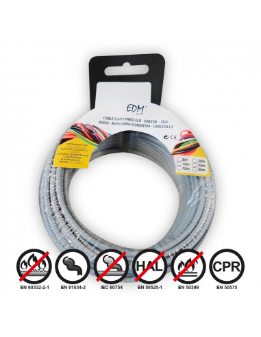 Bobine fil électrique flexible 2,5mm gris sans halogène 5m