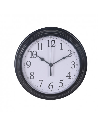 Horloge décorative en plastique ø22,5 x 4,3 cm plusieurs couleurs.
