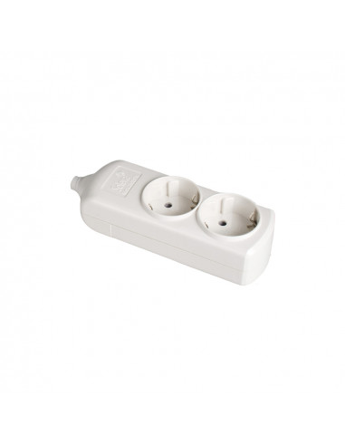 Multiprise bipolaire 2 prises t/t latérale 16a 250v blanche solera 8002