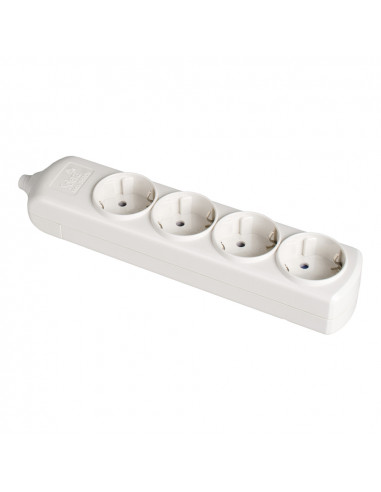 Multiprise bipolaire 4 prises t/t latérale 16a 250v blanche solera 8004