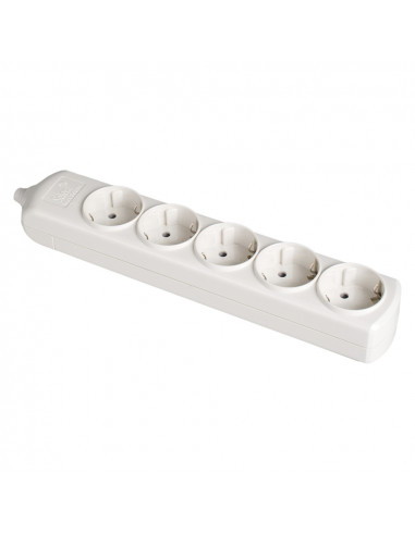 Multiprise bipolaire 5 prises t/t latérale 16a 250v blanche solera 8005