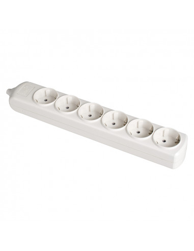 Multiprise bipolaire 6 prises t/t latérale 16a 250v blanche solera 8006