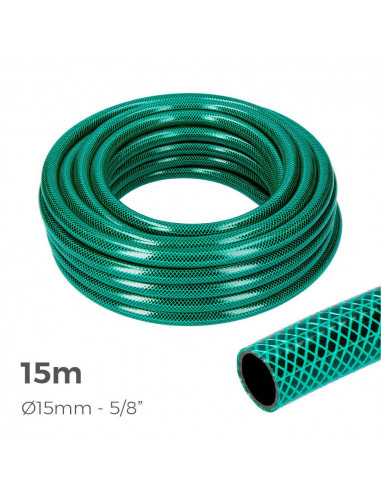 Tuyau d'arrosage basic line ø intérieur 15mm ø extérieur 19mm (5/8") - rouleau 15m edm