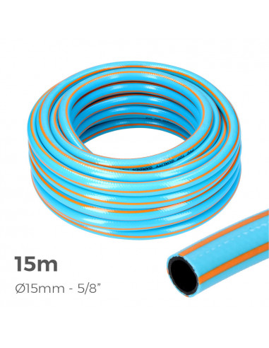 Tuyau d'arrosage professionnel anti-torsion ø intérieur 15mm ø extérieur 20mm (5/8") - rouleau 15m edm