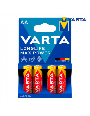 Pile varta longlife max power aa - lr06 (emballage 4 unit) ø14,5x50,5mm