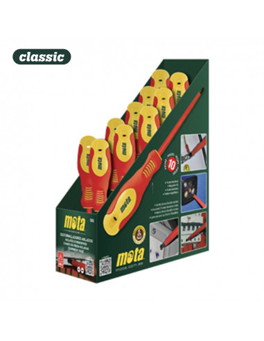 Présentoir avec 10 tournevis isolés dix mota