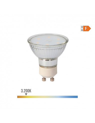 Ampoule verre dichroïque led gu10 5w 400lm 3200k lumière chaude ø5x5,5cm edm