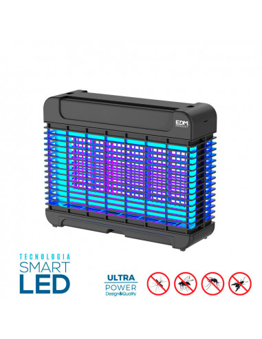 Exterminateur d'insectes électronique professionnel led 10w 31.6x10x26.3cm couleur noire edm